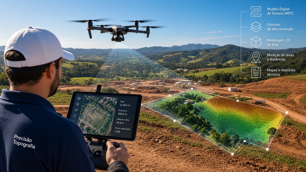 Drone realizando a captura das imagens em campo