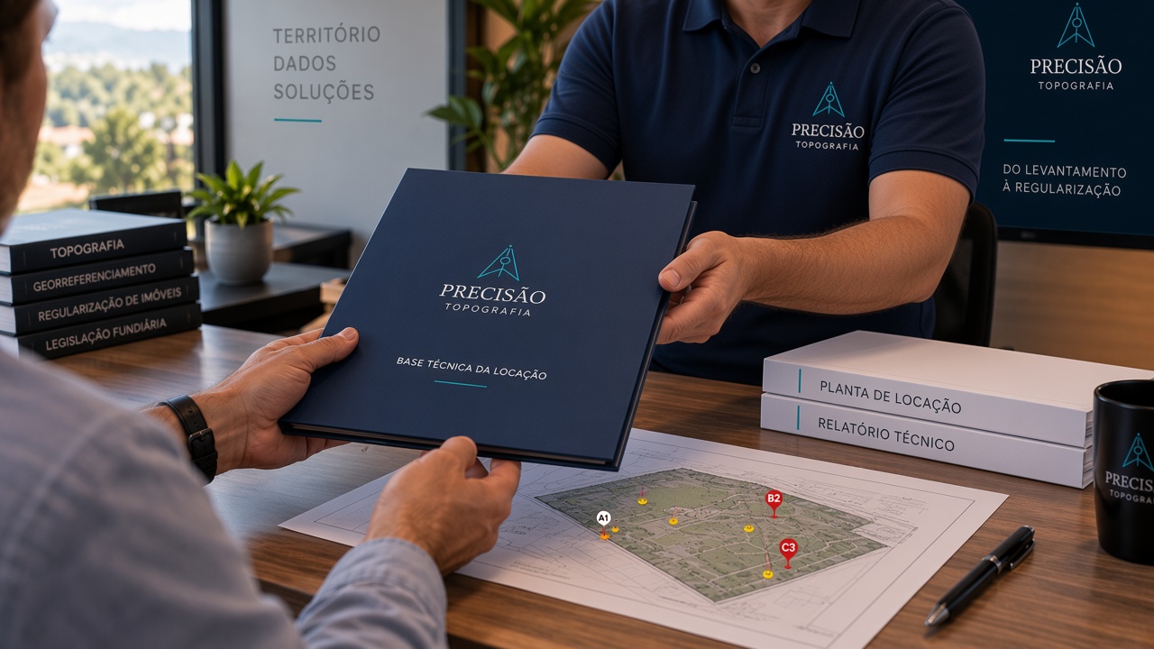 Entrega do material técnico da locação ao cliente