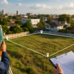 Levantamento topográfico de terreno urbano para análise documental e regularização de imóvel em processo de inventário.