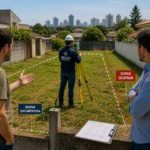 levantamento topográfico para identificação de divisa de terreno em área urbana